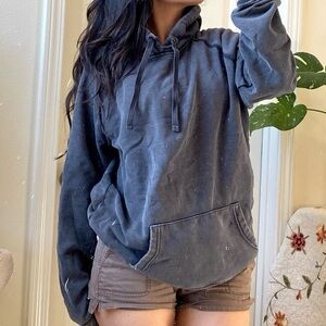 GAP Washed Charcoal Gray Pullover Hoodie